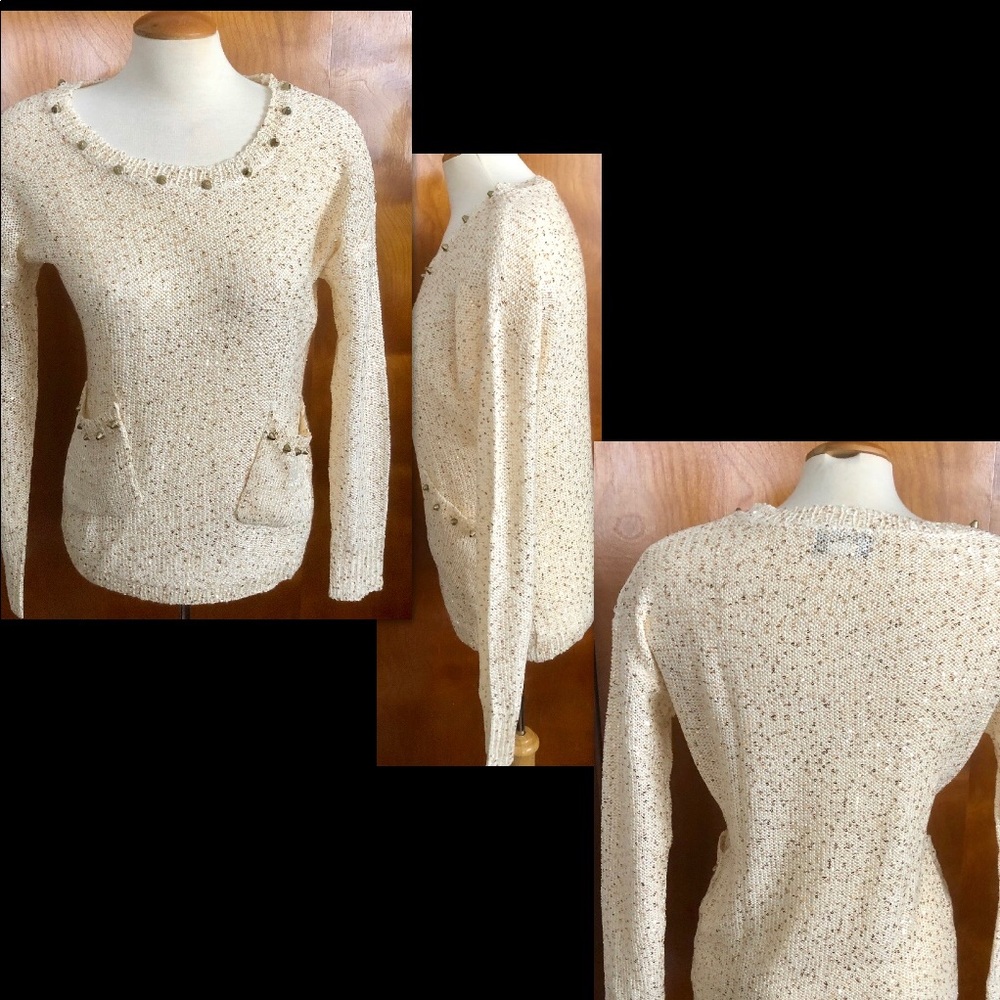 EMBELLISHED STUDDED SEQUIN SWEATER - Picture 3 of 5